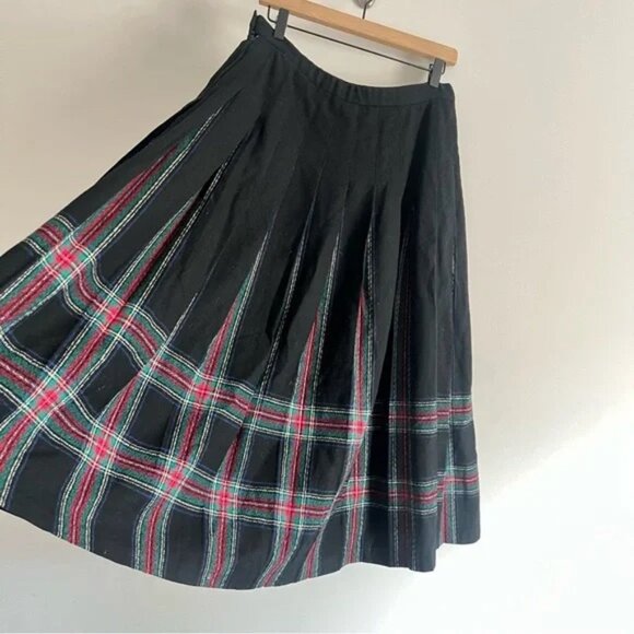 Vintage Pendleton Skirt Womens Pleated Tartan Midi USA 80s Womens Size 14 - Picture 3 of 4